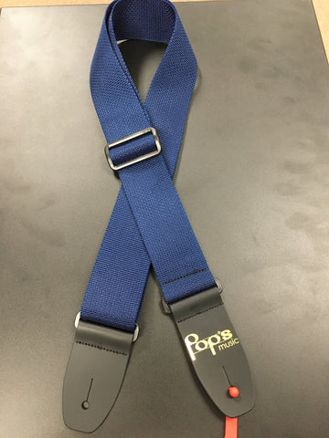 M8POLY-NAVYBLUE Pop's Logo Strap