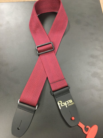 M8POLY-BURGUNDY Pop's Logo Strap