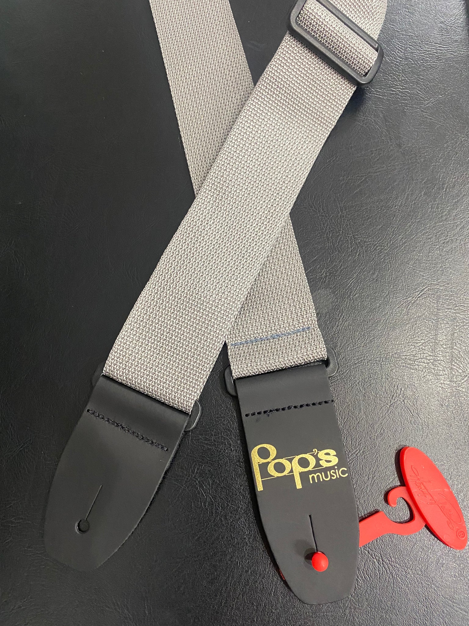 M8POLY-GRY Pop's Logo Strap