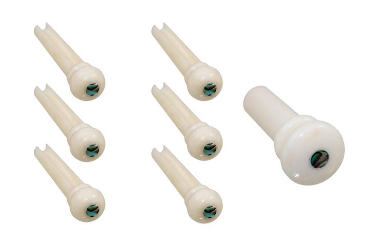 Allparts BP-2854-081 CAMEL BONE GUITAR BRIDGE PINS Abalone Dot