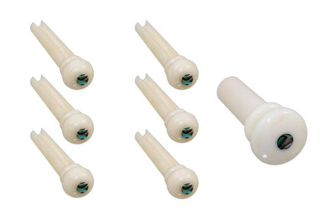 Allparts BP-2854-081 CAMEL BONE GUITAR BRIDGE PINS Abalone Dot