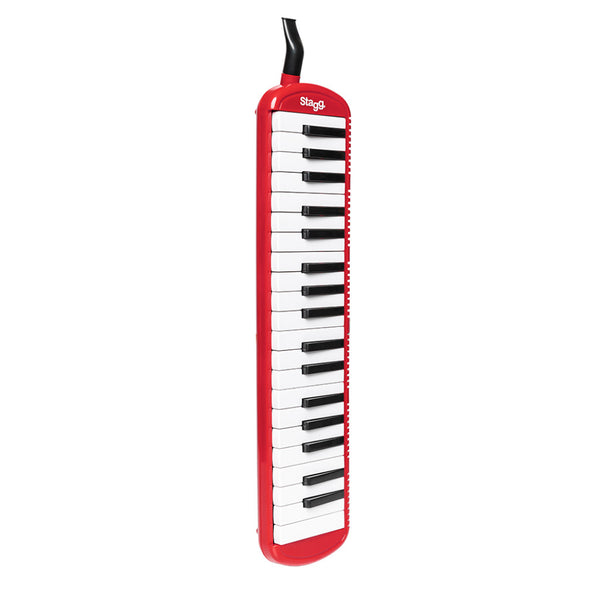 Stagg MELOSTA37RD Red Plastic Melodica with 37 Keys and Black Bag