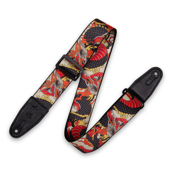 Levy's MPD2-123 Polyester Guitar Strap Japanese Traditional Dragon