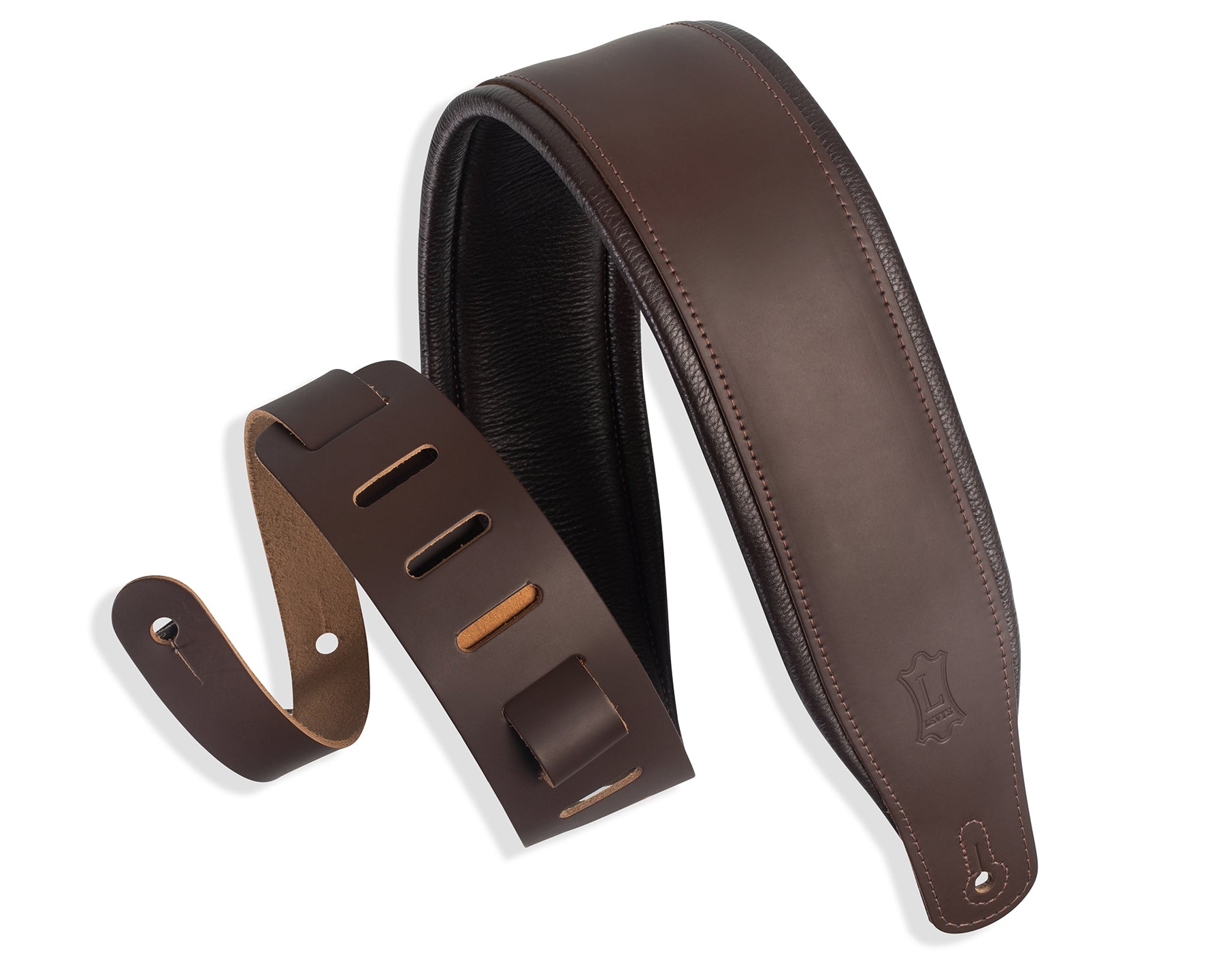 Levy's M26PD-DBR_DBR Favorite Padded Dark Brown Leather Dark Brown 3"