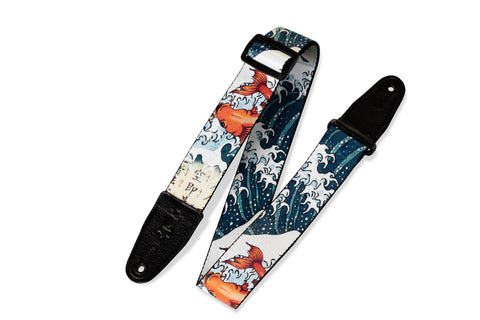 Levy's MPD2-016 Print Series Guitar Strap Japanese Koi Fish