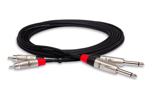 Hosa Pro Stereo Interconnect Dual REAN 1/4 in TS to RCA 5'