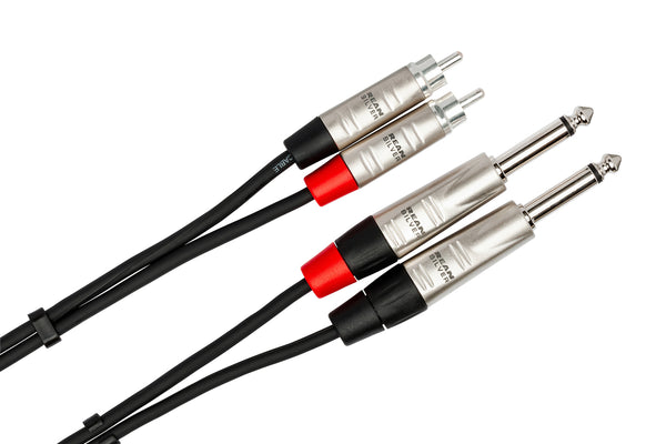 Hosa Pro Stereo Interconnect Dual REAN 1/4 in TS to RCA 5'