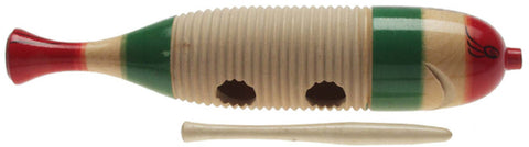 Stagg GUF-141S Small wooden güiro in fish shape, with scraper