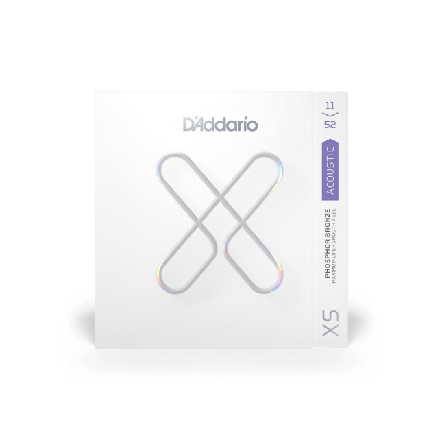 D'Addario 11-52 Custom Light, XS Phosphor Bronze Coated Acoustic Guitar Strings XSAPB1152