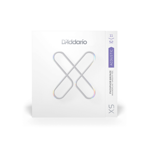 D'Addario 11-52 Custom Light, XS Phosphor Bronze Coated Acoustic Guitar Strings XSAPB1152