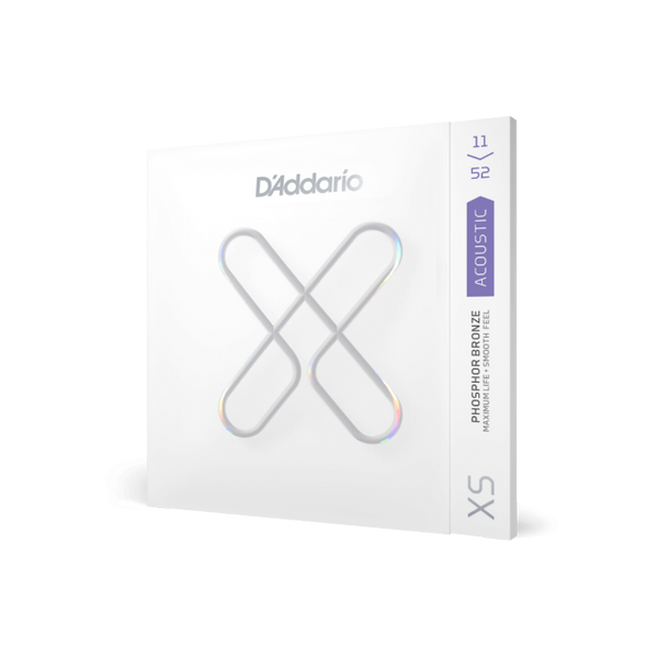 D'Addario 11-52 Custom Light, XS Phosphor Bronze Coated Acoustic Guitar Strings XSAPB1152