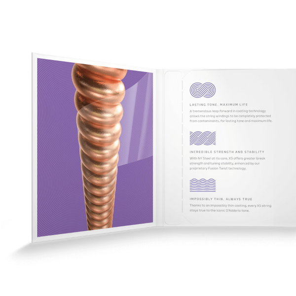 D'Addario 11-52 Custom Light, XS Phosphor Bronze Coated Acoustic Guitar Strings XSAPB1152