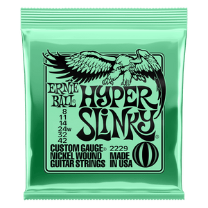 Ernie Ball HYPER SLINKY NICKEL WOUND ELECTRIC GUITAR STRINGS - 8-42 GAUGE P02229