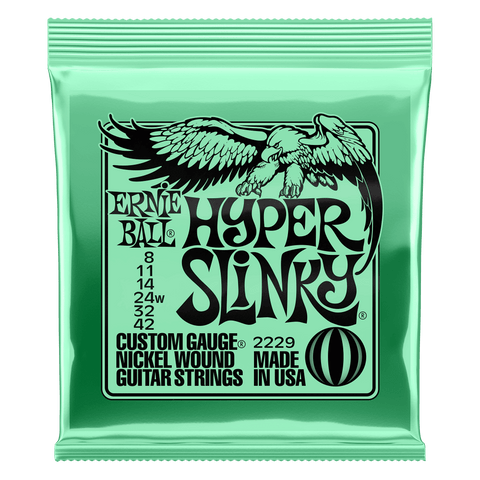 Ernie Ball HYPER SLINKY NICKEL WOUND ELECTRIC GUITAR STRINGS - 8-42 GAUGE P02229
