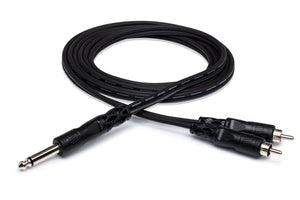 Hosa Y Cable 1/4 in TS to Dual RCA CYR-102