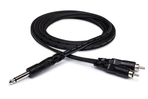 Hosa Y Cable 1/4 in TS to Dual RCA CYR-102