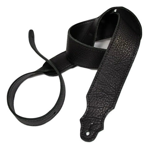 Franklin Strap 2" Purist Glove Leather Guitar Strap - Black w/Black Stitching 4A-BK-BK