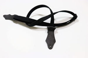 Franklin 5/8" Premium Cotton Ukulele Strap with Glove Leather Ends Black UK2-BK