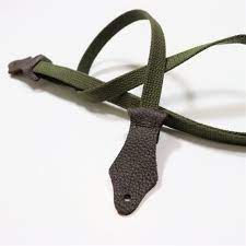 Franklin 5/8" Premium Cotton Ukulele Strap with Glove Leather Ends Olive UK2-OL
