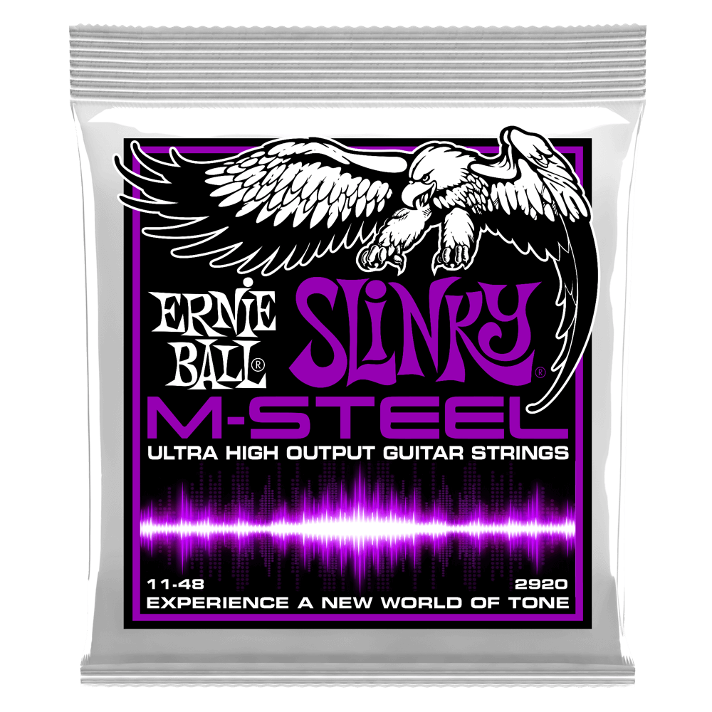 Ernie Ball POWER SLINKY M-STEEL ELECTRIC GUITAR STRINGS - 11-48 GAUGE