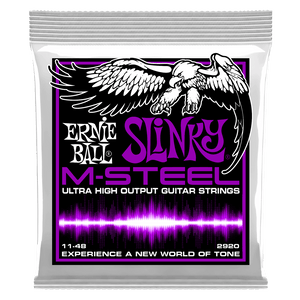 Ernie Ball POWER SLINKY M-STEEL ELECTRIC GUITAR STRINGS - 11-48 GAUGE