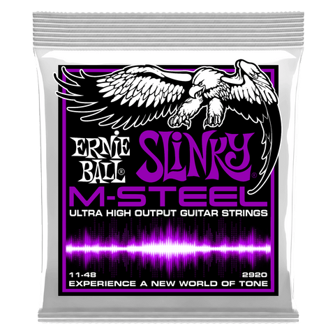 Ernie Ball POWER SLINKY M-STEEL ELECTRIC GUITAR STRINGS - 11-48 GAUGE