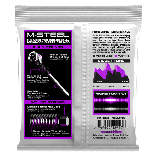 Ernie Ball POWER SLINKY M-STEEL ELECTRIC GUITAR STRINGS - 11-48 GAUGE