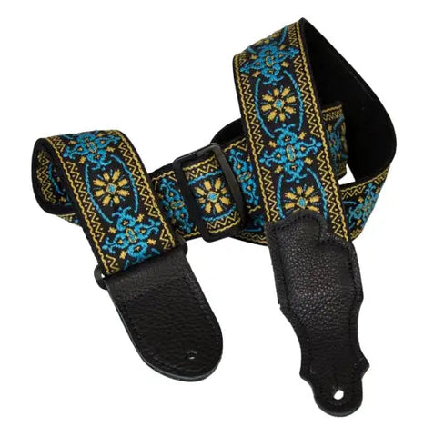 Franklin Retro Folk Weave Guitar Strap Turquoise F1-T
