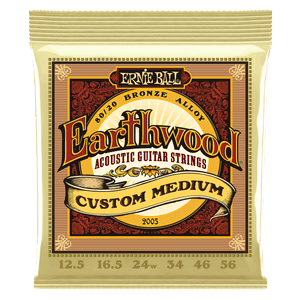 ERNIE BALL EARTHWOOD CUSTOM MEDIUM 80/20 BRONZE ACOUSTIC GUITAR STRINGS - 12.5-56 GAUGE 2005