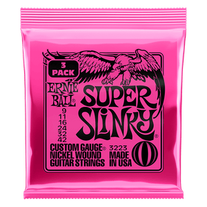 ERNIE BALL SUPER SLINKY NICKEL WOUND ELECTRIC GUITAR STRINGS 3 PACK - 9-42 GAUGE 3223