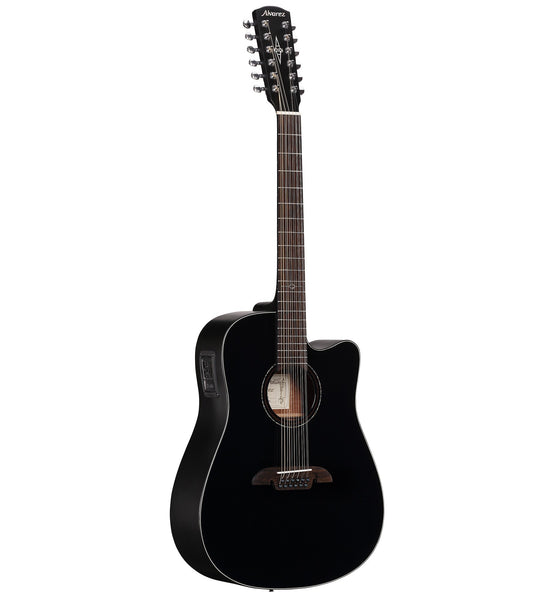 Alvarez AD60ce Black 12-string Acoustic-Electric Guitar - Black