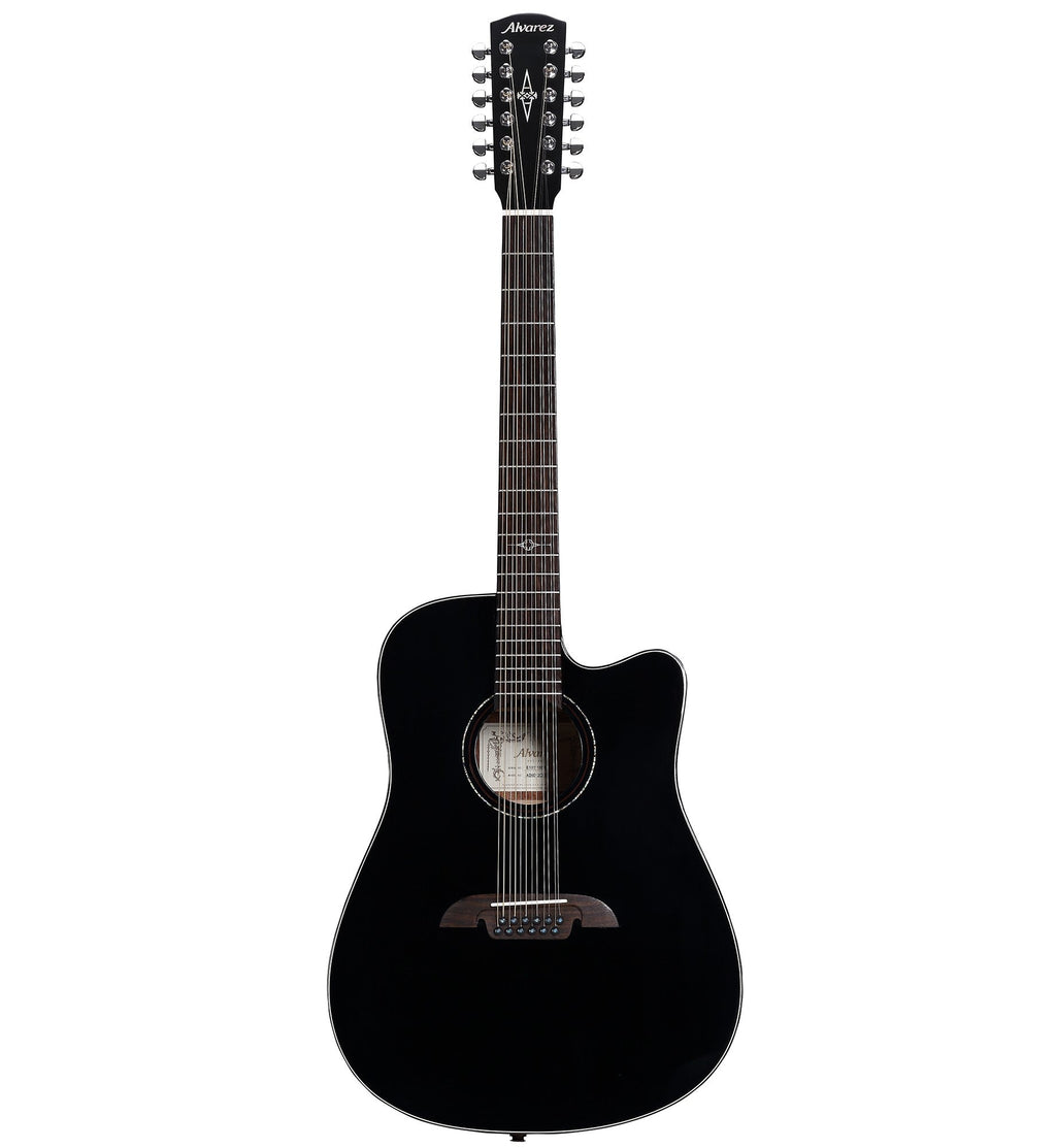 Alvarez AD60ce Black 12-string Acoustic-Electric Guitar - Black