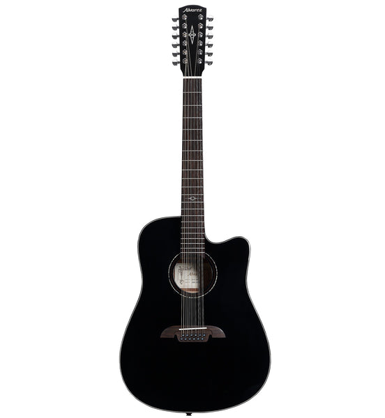 Alvarez AD60ce Black 12-string Acoustic-Electric Guitar - Black