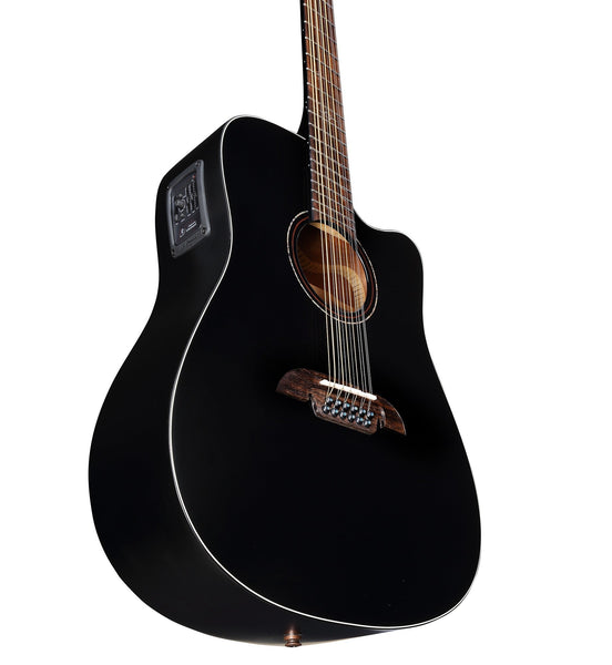 Alvarez AD60ce Black 12-string Acoustic-Electric Guitar - Black