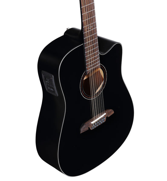 Alvarez AD60ce Black 12-string Acoustic-Electric Guitar - Black