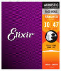 Elixir 11002 Nanoweb 80/20 Bronze Acoustic Guitar Strings - Extra Light (10-47)