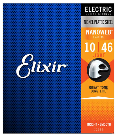 Elixir 12052 Nanoweb Nickel Plated Steel Electric Guitar Strings - Light (10-46)