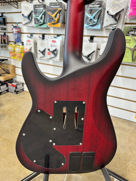 Schecter C-1 FR S Platinum - Crimson Red Burst Satin