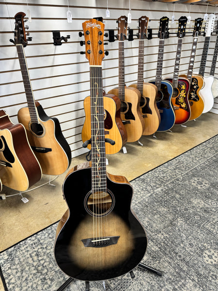 Washburn BTS9VCECH Acoustic Electric Guitar - Charcoal Burst