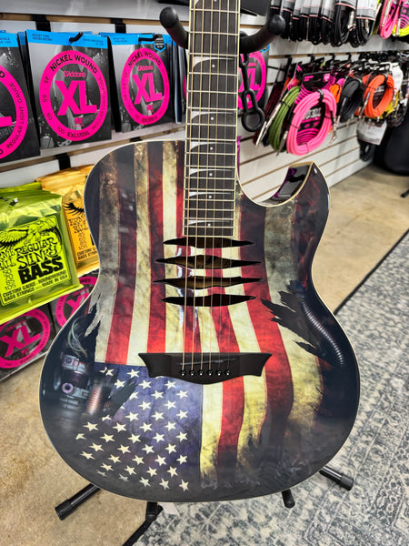Dean MAKO-GLORY Dave Mustaine Dreadnought with Electronics - American Flag