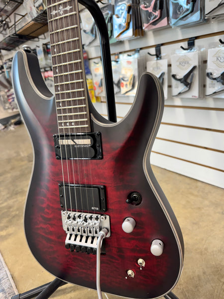 Schecter C-1 FR S Platinum - Crimson Red Burst Satin