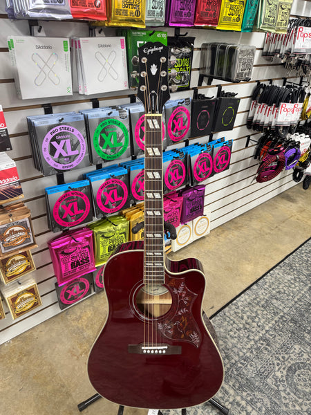 Epiphone Hummingbird Studio EC Limited Edition - Wine Red