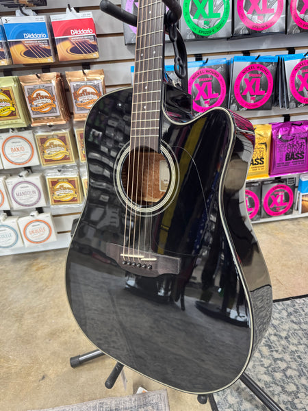 Takamine GD30CE BLK G30 Series Dreadnought Cutaway Acoustic/Electric Guitar - Gloss Black