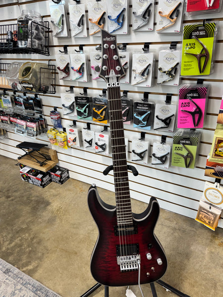 Schecter C-1 FR S Platinum - Crimson Red Burst Satin