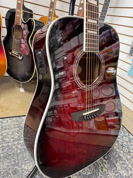 D'Angelico Premier Lexington Dreadnought - Trans Black Cherry Burst - B Stock