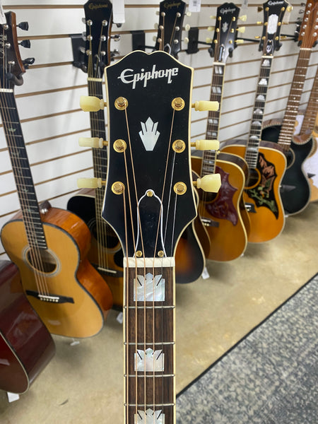 Epiphone J-200 Acoustic Electric Guitar - Aged Vintage Sunburst Gloss