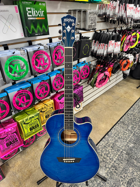 Washburn Festival EA15 - Flame Transparent Blue