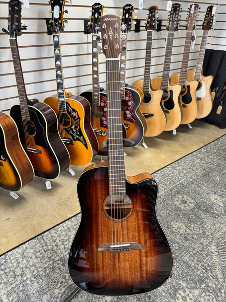 Alvarez AD66ce Shadowburst Dreadnought with Electronics - Shadowburst