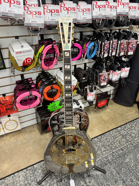 Dean RESCG Folk Series Thin Body Resonator with Electronics - Chrome/Gold