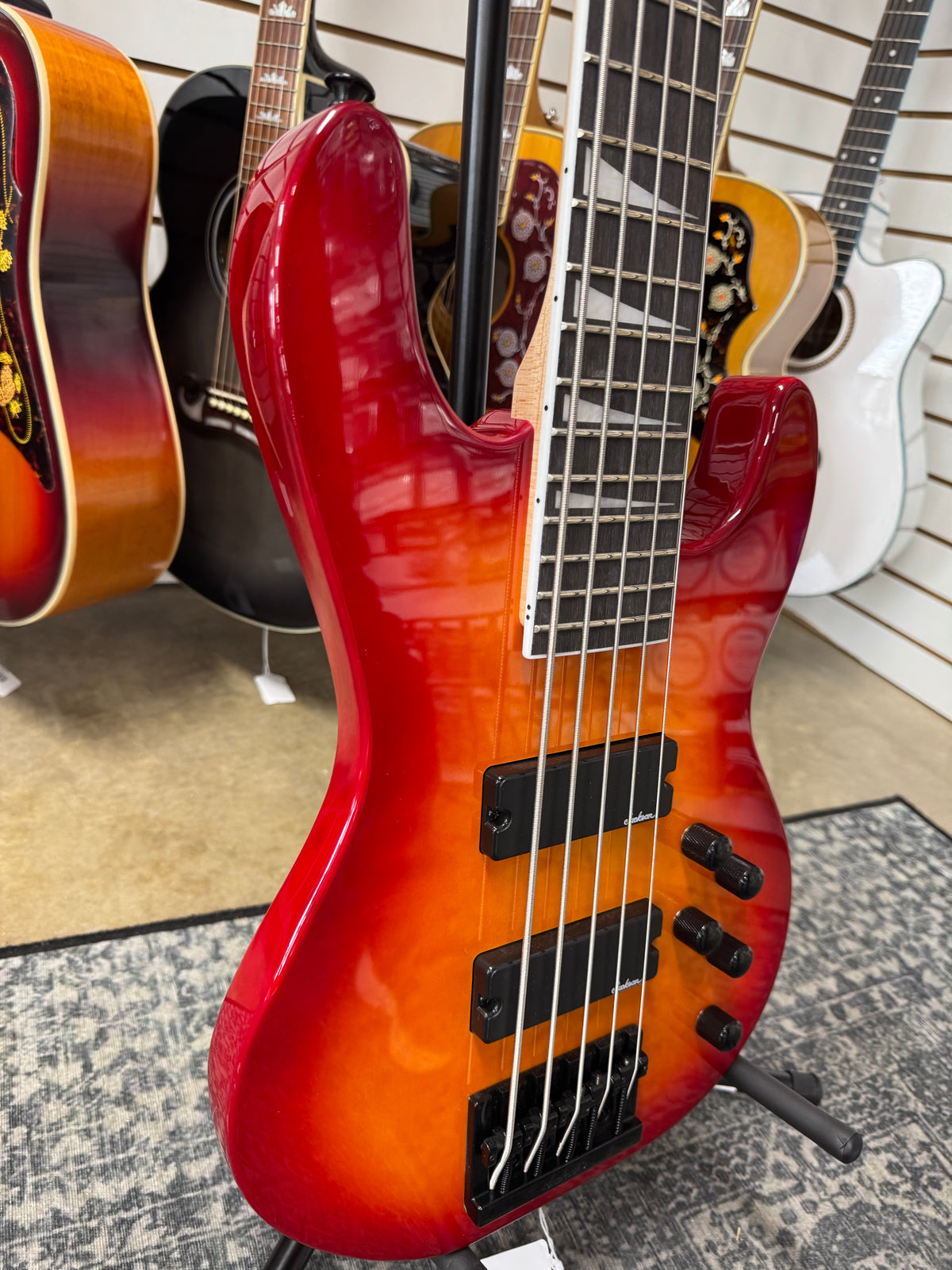 Jackson JS Series JS3VQ 5-String Concert Bass - Present - Cherry Burst - B Stock